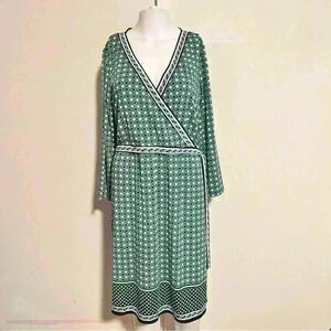 Max Studio Green Blue Geometric Dress